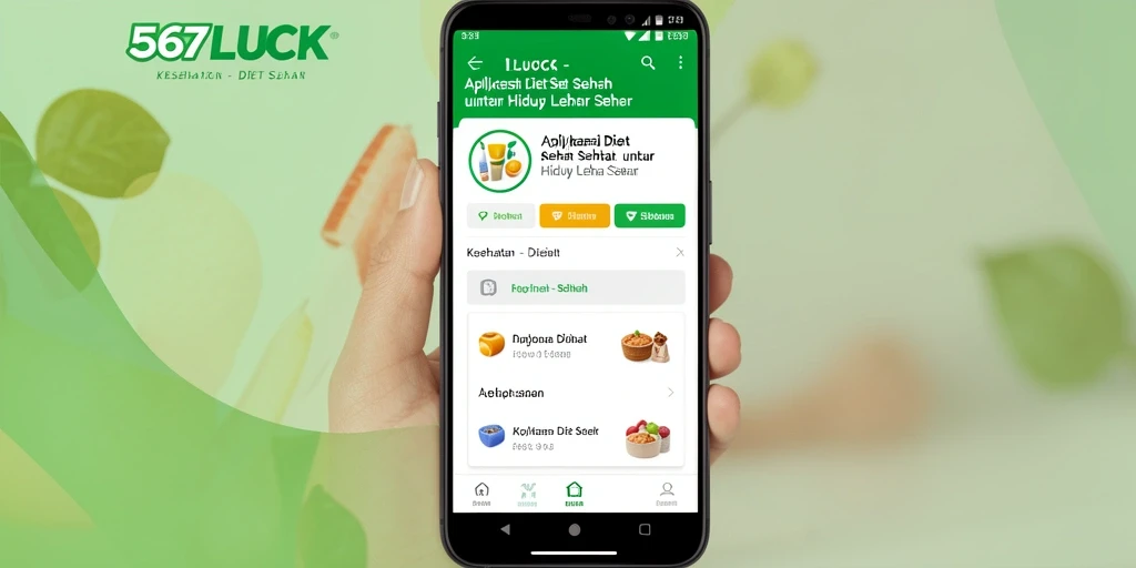 Antarmuka aplikasi Diet Sehat 567LUCK yang intuitif dan menarik.