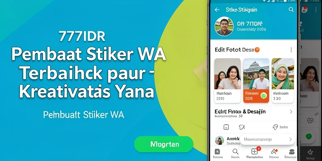 Screenshot antarmuka aplikasi Pembuat Stiker WA 777IDR.