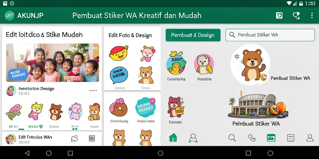 Tampilan antarmuka aplikasi Pembuat Stiker WA yang menarik.
