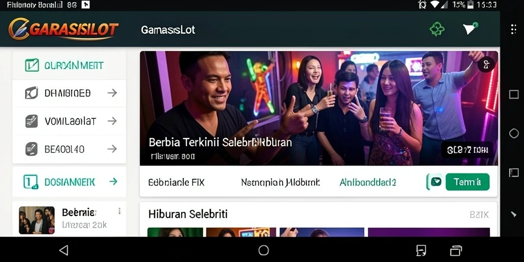 Antarmuka menarik dengan berita selebriti terbaru.