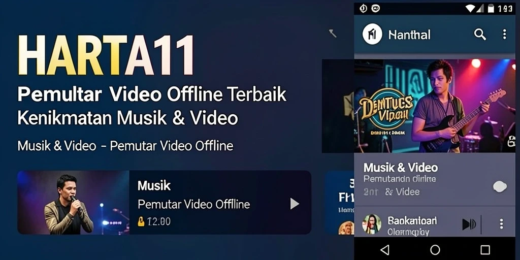 Antarmuka HARTA11 yang sederhana dan menarik untuk Pemutar Video Offline.