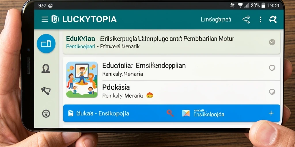 Antarmuka LUCKYTOPIA yang sederhana dan informatif
