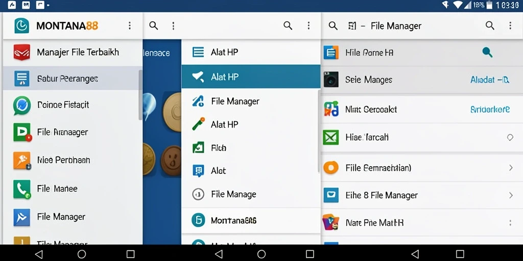 Tampilan antarmuka pengguna MONTANA88 yang modern dan fungsional untuk manajemen file.
