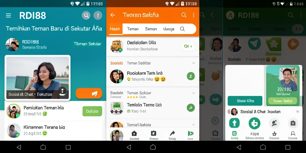 Antarmuka RDI88 menampilkan fitur Teman Sekitar yang menarik.