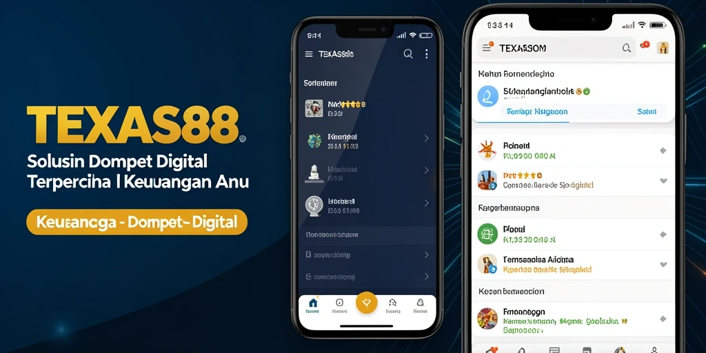 Screenshot aplikasi TEXAS88 menampilkan antarmuka Dompet Digital yang mudah digunakan.