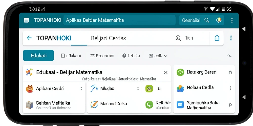 Screenshot utama TOPANHOKI menampilkan antarmuka interaktif untuk belajar matematika.